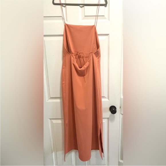 COS Open Back Midi Dress Orange Relaxed Fit Sleeveless Like New Size Medium - Picture 11 of 16